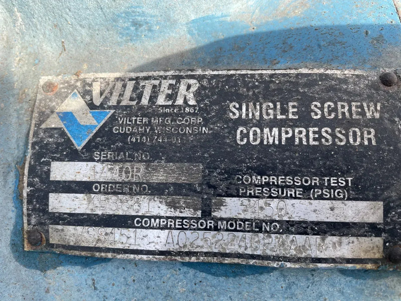 Vilter Rotary Screw Compressor Package (Vilter VSS451, 200 HP 460 V, Micro Control Panel)