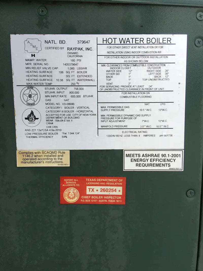 Raypak Delta Indoor/Outdoor Hydronic Boiler - 66 HP