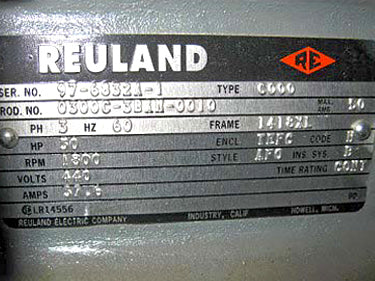 Reuland Electric Company Likwifier Duty Electric Motor – 30 HP Reuland Electric Company 