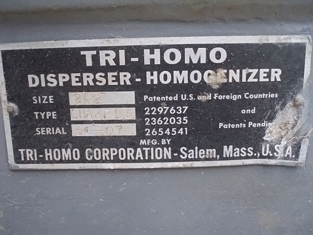 Tri-Homo Corp. Laboratory Colloid Mill Tri-Homo Corp. 