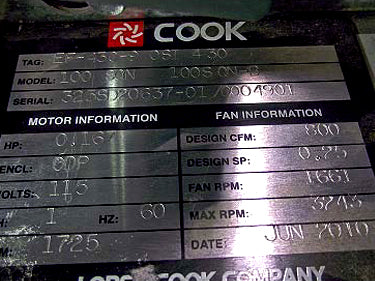 Unused Loren Cook SQN-B Square Inline Fan - 1/6 HP, 800 CFM Loren Cook 