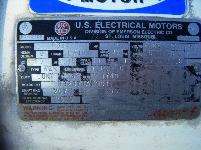 U.S. Electric Motor - 10 HP U.S. Electric 