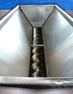 V-Shaped Hopper with Screw Auger, Stainless Steel Not Specified 