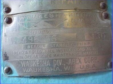 Waukesha Model 130 Positive Displacement Pump Waukesha 