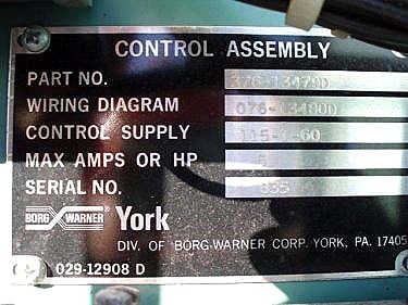 York 6-Cylinder Ammonia Compressor Package- 75 HP York 