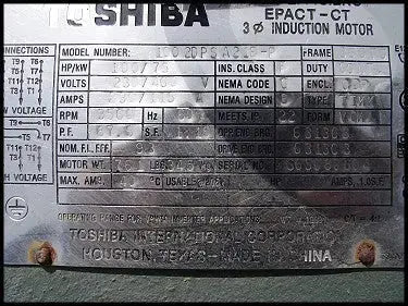 Toshiba Compressor Motor - 100 HP