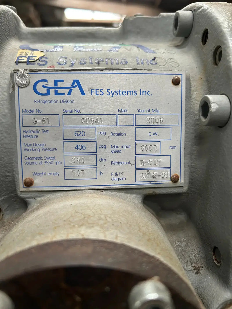 GEA 85GS Rotary Screw Compressor Package (GEA G-61, 40 HP 206 V)