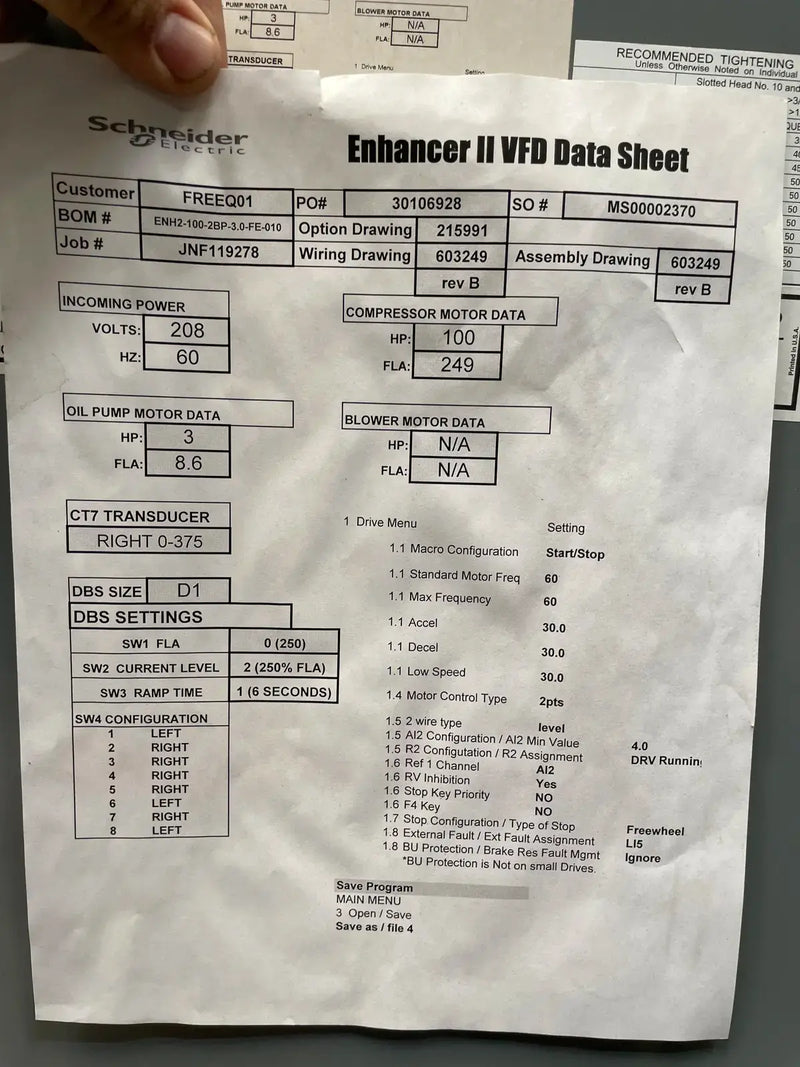 Ram Industries Screw Compressor Motor Starter (100 HP, 208 Volts, 60 Hz)