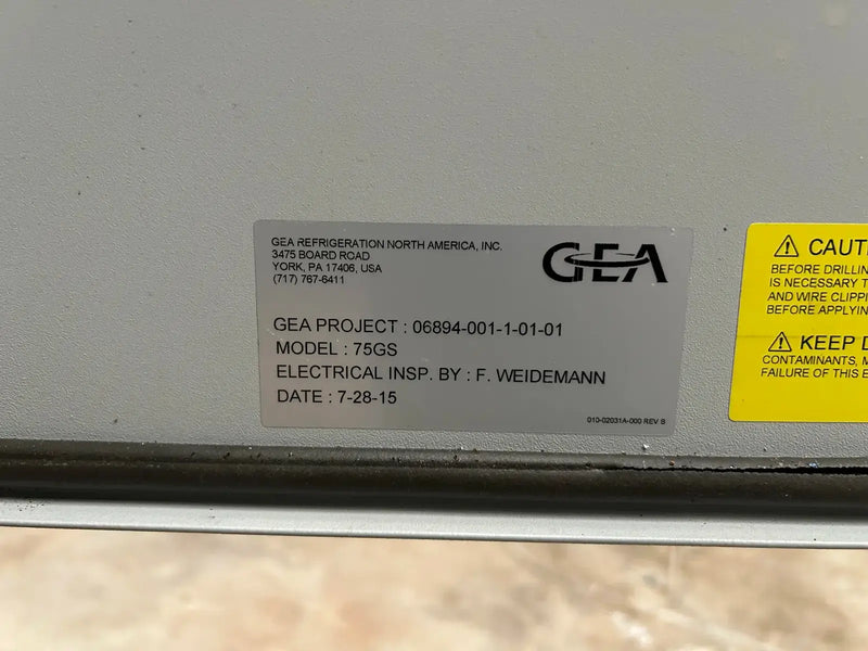 GEA 75GS Rotary Screw Compressor Package (GEA ER-E2640S-28, 100 HP, 208 V)