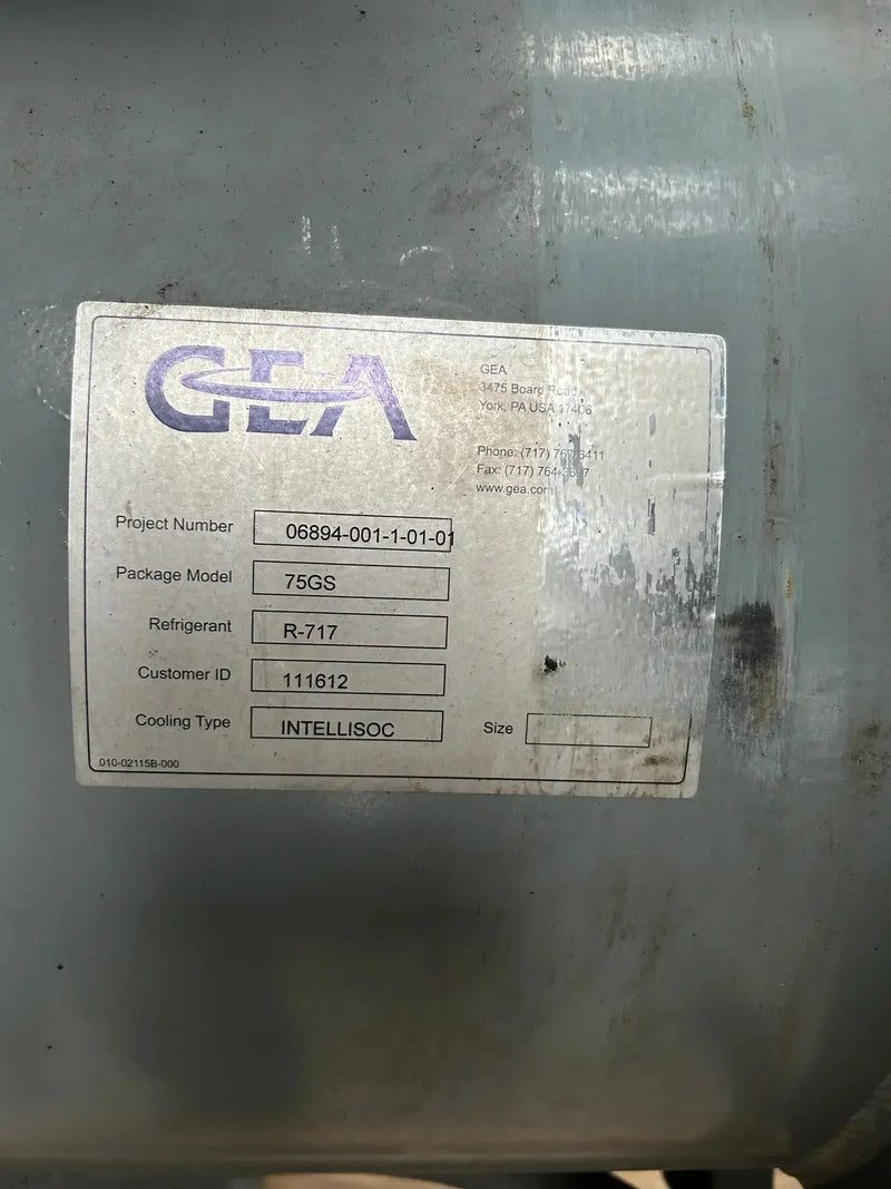 GEA 75GS Rotary Screw Compressor Package (GEA ER-E2640S-28, 100 HP, 208 V)