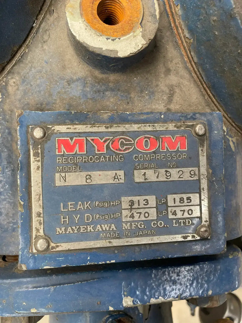 Mycom N8A 8-Cylinder Reciprocating Compressor (75 HP, 460 V, Belt Driven)