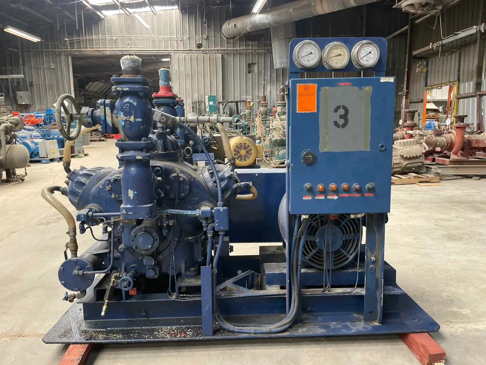 Compressor Machinary Motor Mycom N6A 6-Cylinder Reciprocating Compressor Package (50 HP, 460 V, B