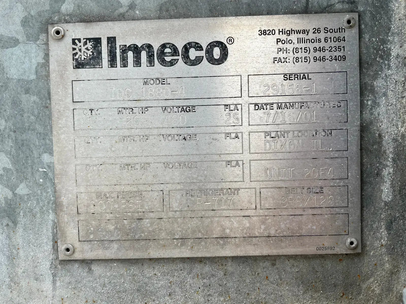 IMECO IDC-1880-4 Condensador Evaporativo (470 Toneladas Nominales, Motor 1-20 HP)
