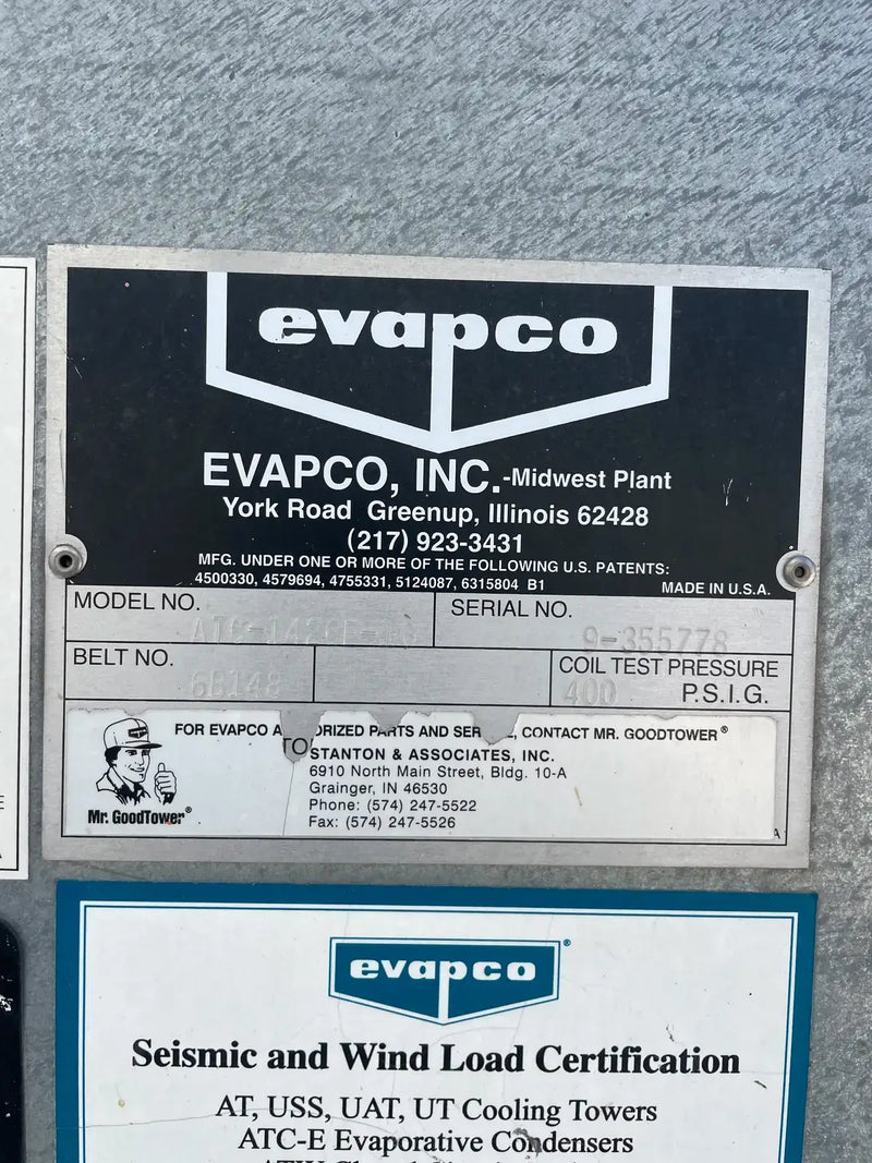 Evapco ATC-1426E-1G Evaporative Condenser (713 Nominal Tons, 2 Motors, 1 Tower Unit )