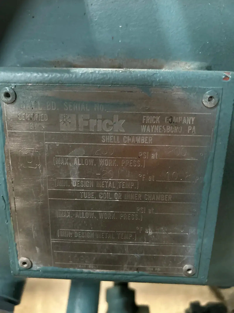 Frick Rotary Screw Compressor Package (Frick TDSL193L, Frick HD Micro Control Panel)