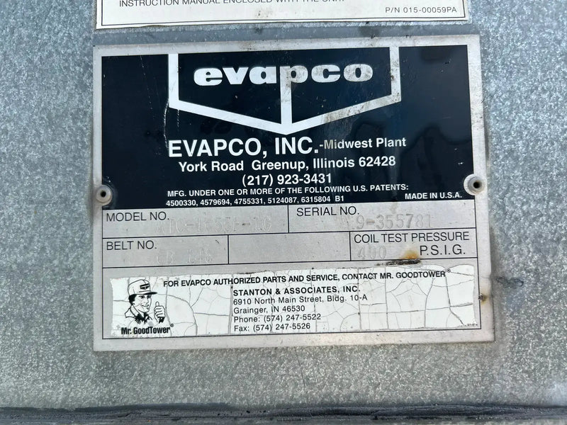 Evapco ATC-1655E-1G Evaporative Condenser (827.5 Nominal Tons, 2 Motors, 1 Tower Unit)