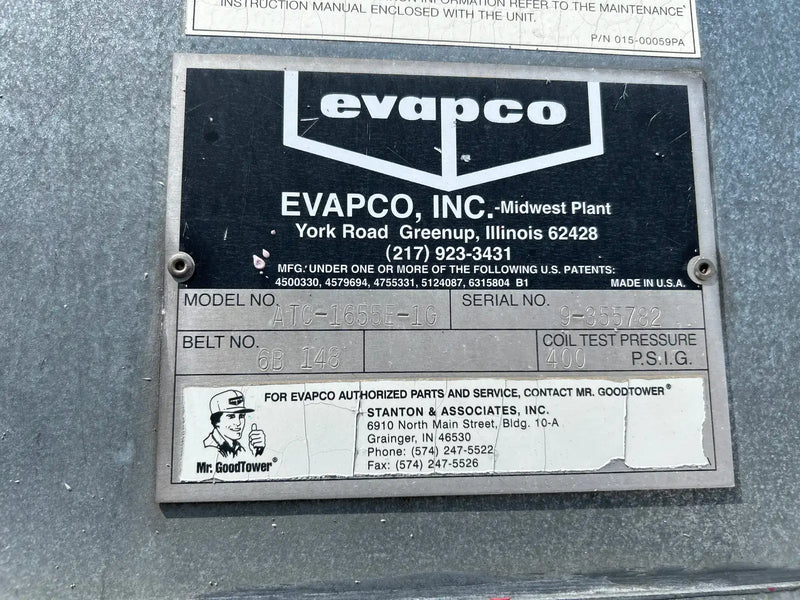 Evapco ATC-1655E-1G Evaporative Condenser (827.5 Nominal Tons, - HP Motors, 1 Tower Unit)