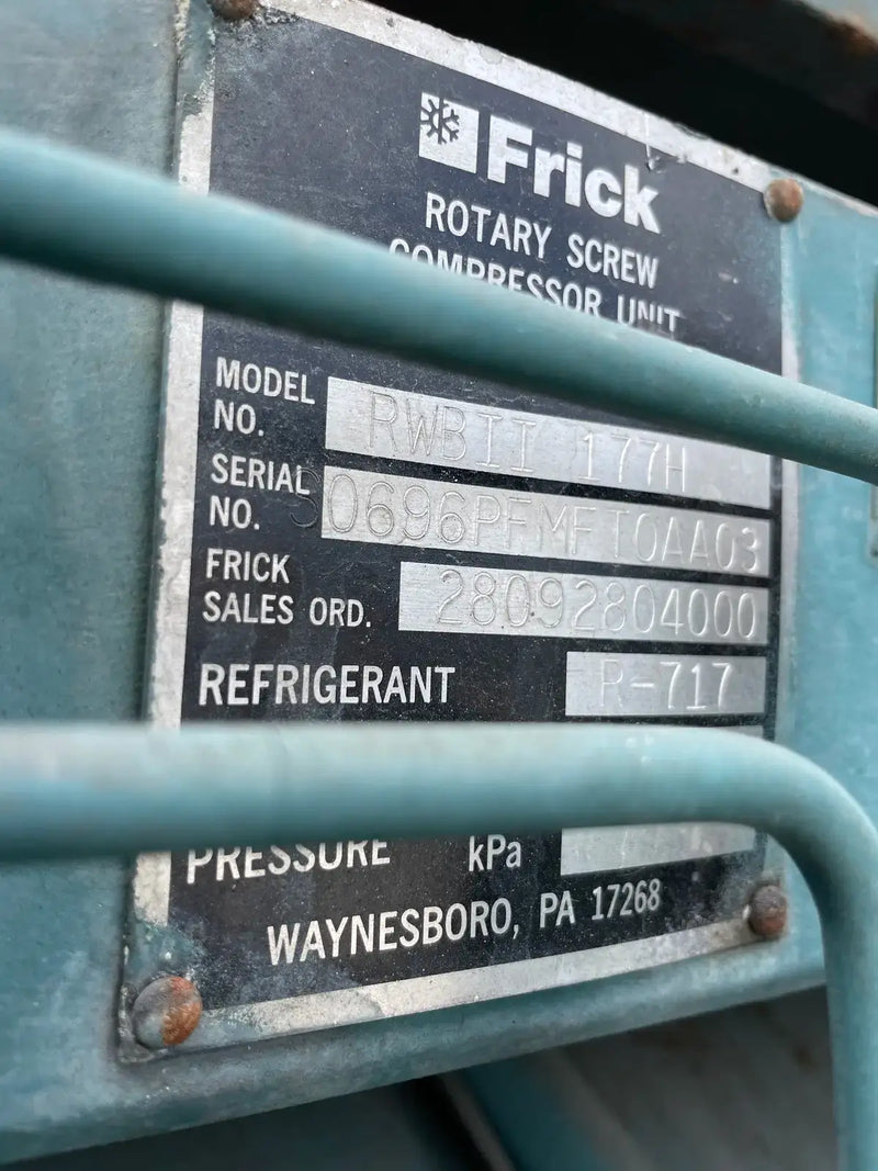 Frick RWBII 177H Rotary Screw Compressor Package ( Frick TDSH233S, 450 HP, 460 V, Frick Quantum LX)