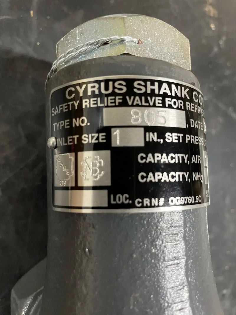 Válvula de alivio Cyrus Shank serie 805