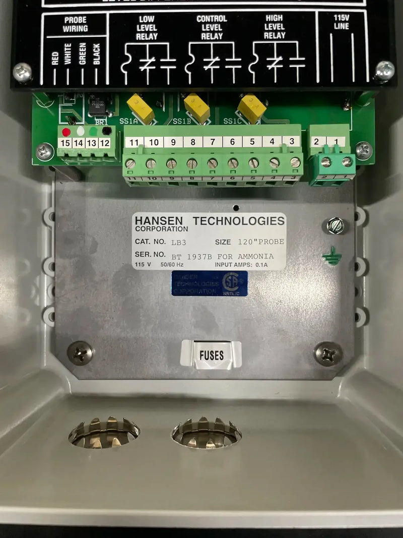 Hansen Technologies LB3-115 Control de nivel ajustable de nivel variable