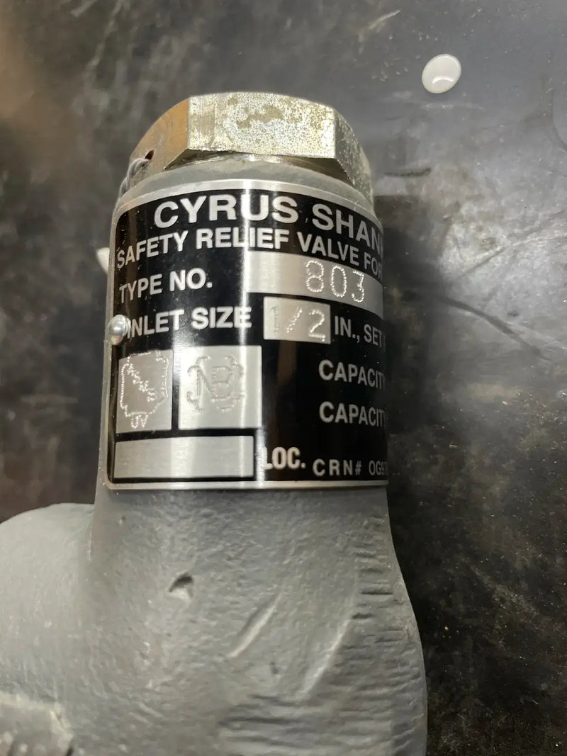 Válvula de alivio de seguridad Cyrus Shank 803