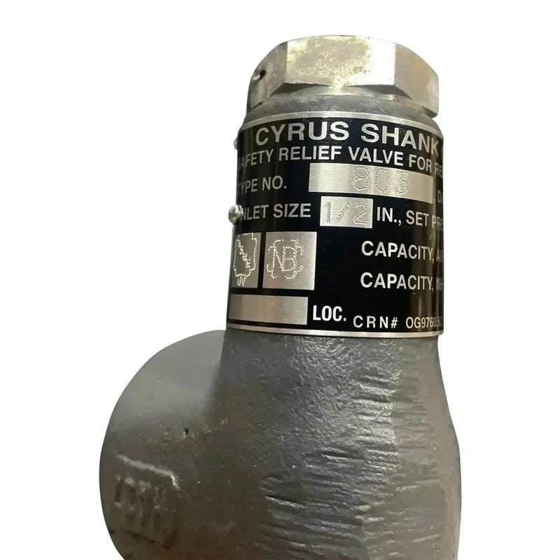 Válvula de alivio de seguridad Cyrus Shank 803