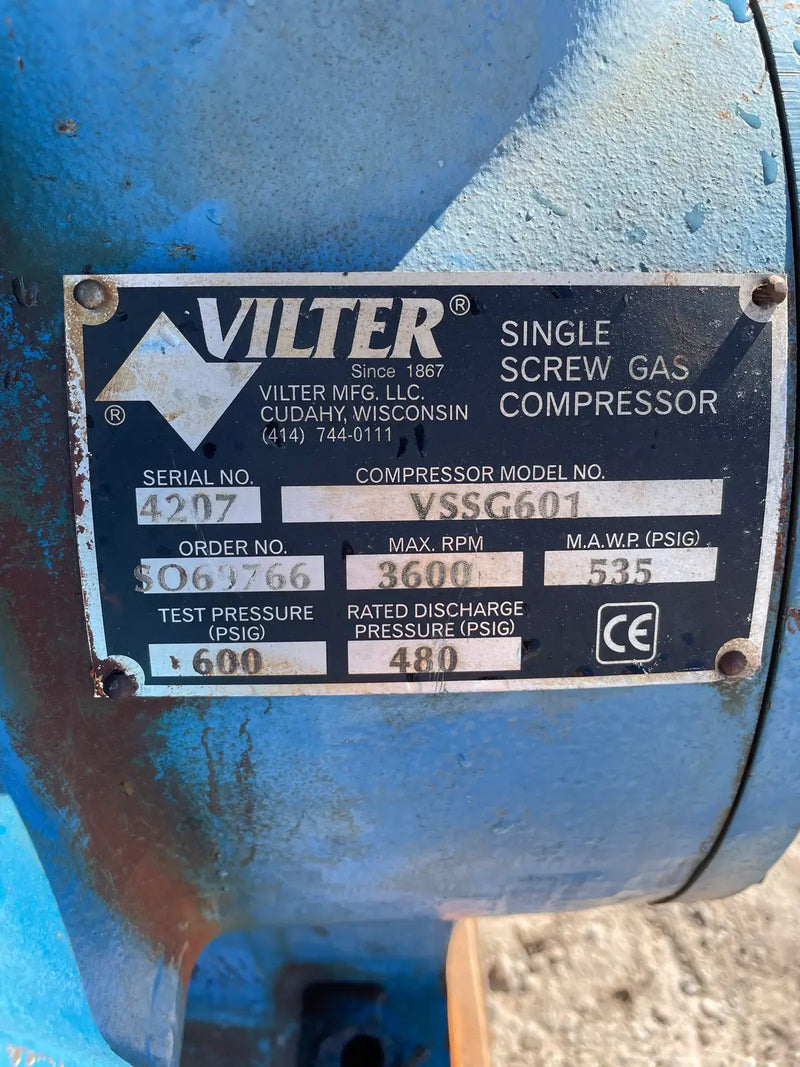 Compresor de gas de un solo tornillo Vilter VSSG-601