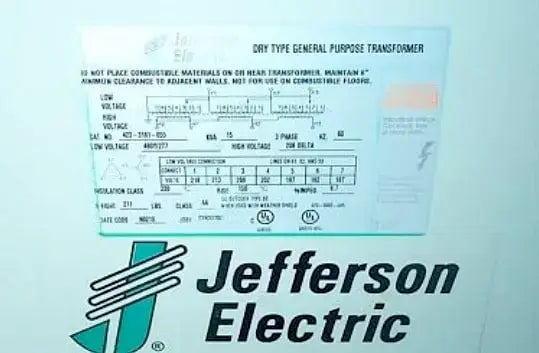 Un-Used Jefferson Electric Transformer-15 KVA