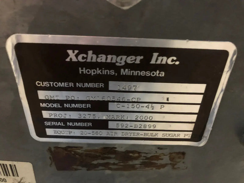 X-Changer, Inc. Intercambiador de calor de tubos de aletas C-150