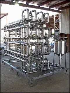 Pasteurizador de triple tubo corrugado de acero inoxidable APV 316