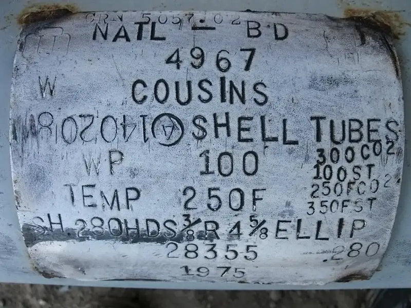 Intercambiador de calor de carcasa y tubos - 26 pies cuadrados Pie.
