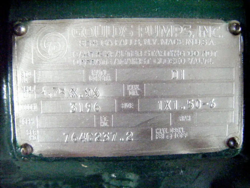 Bomba centrífuga Goulds 3196 (5 HP, 70 GPM máx.)