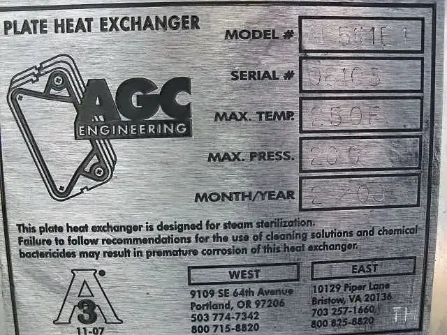 AGC Engineering R51 Plate Heat Exchanger Frame