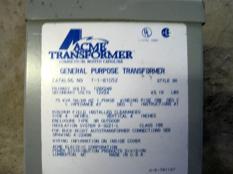 ACME Transformer - 0.75 KVA