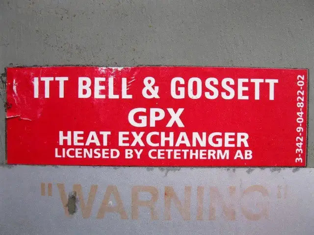 Intercambiador de calor ITT Bell &amp; Gossett GPX - 16,4 pies cuadrados. Pie.