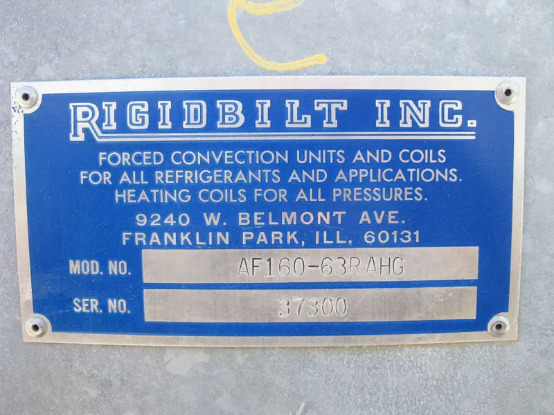 Rigidbilt Inc. AF160-63RAHG Ammonia Evaporator Coil 9.5 TR (Low Temperature)