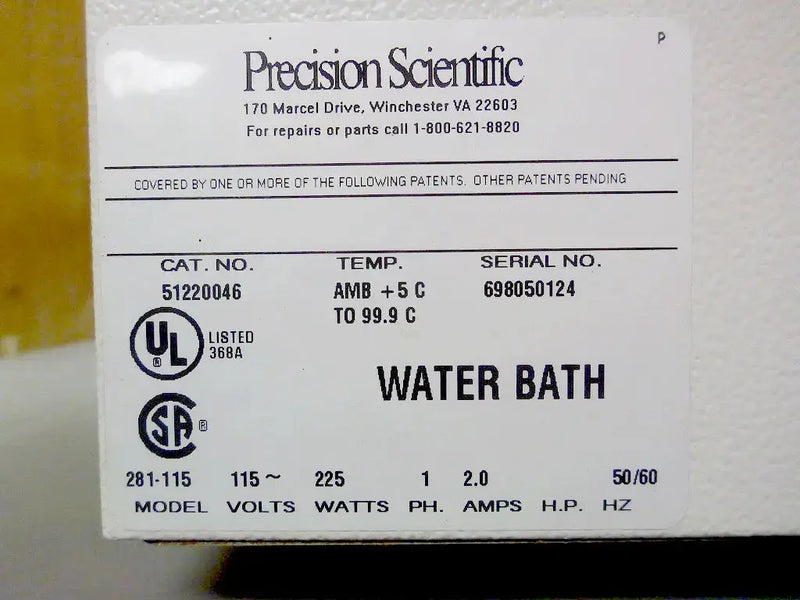 Baño de agua Precision Scientific serie 280