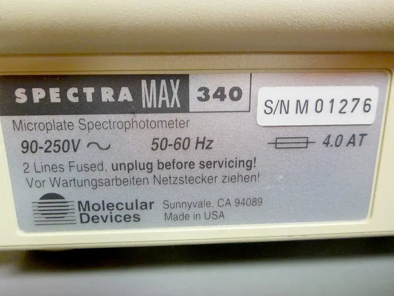 Molecular Devices Spectra MAX 340 Microplate Spectrophotometer