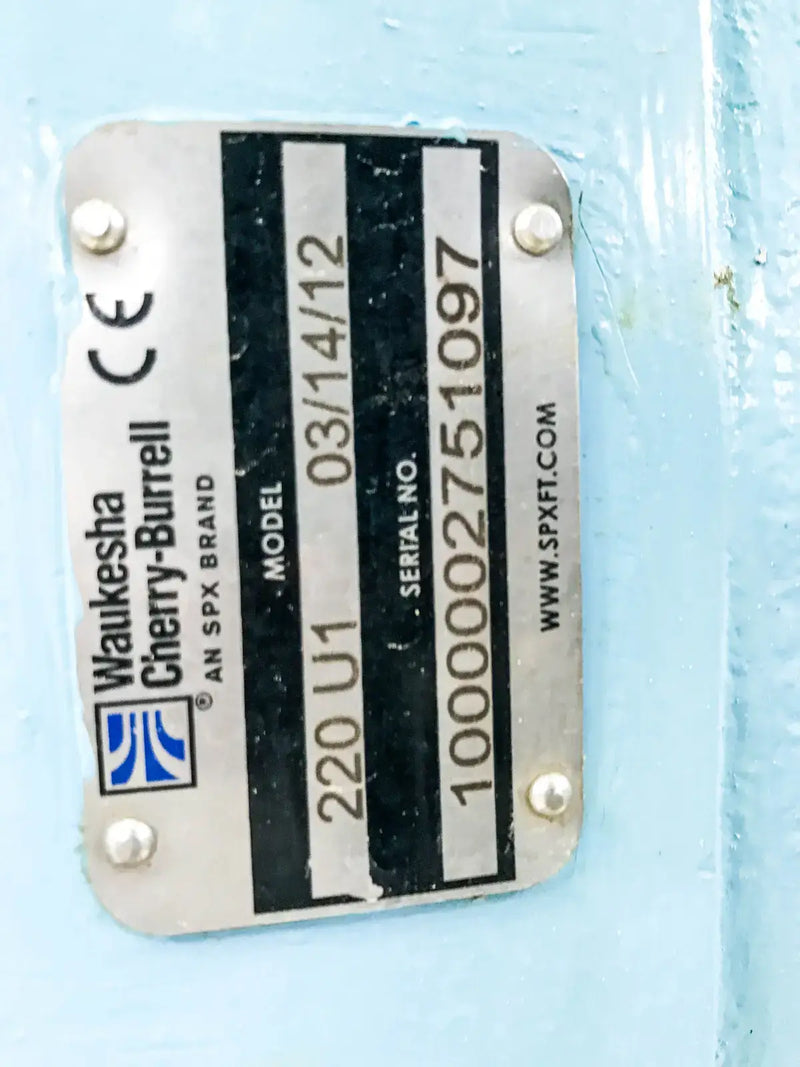 Waukesha Cherry-Burrell 220-U1 Positive Displacement Pump (15 HP, 310 GPM Max)