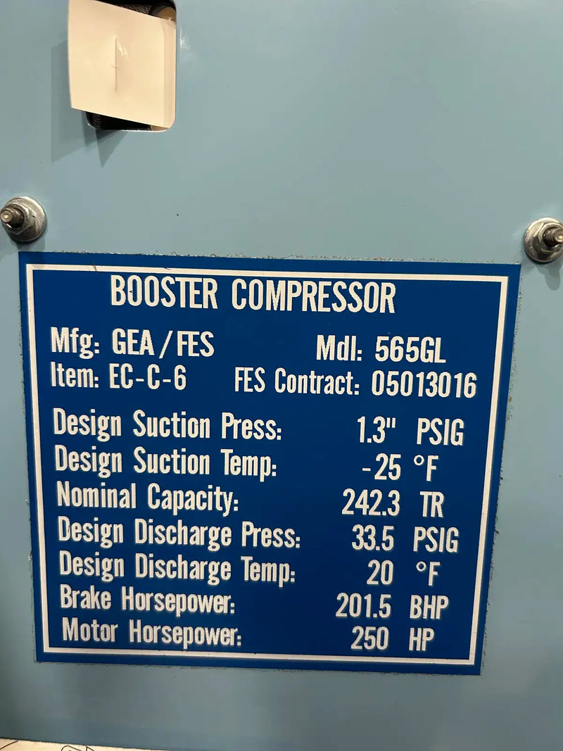 GEA 656GL Rotary Screw Compressor Package (GEA Y-1, 250 HP 460 V, GEA Micro III Control Panel)