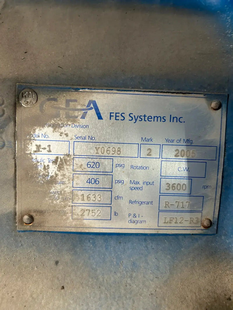 GEA 656GL Rotary Screw Compressor Package (GEA Y-1, 250 HP 460 V, GEA Micro III Control Panel)