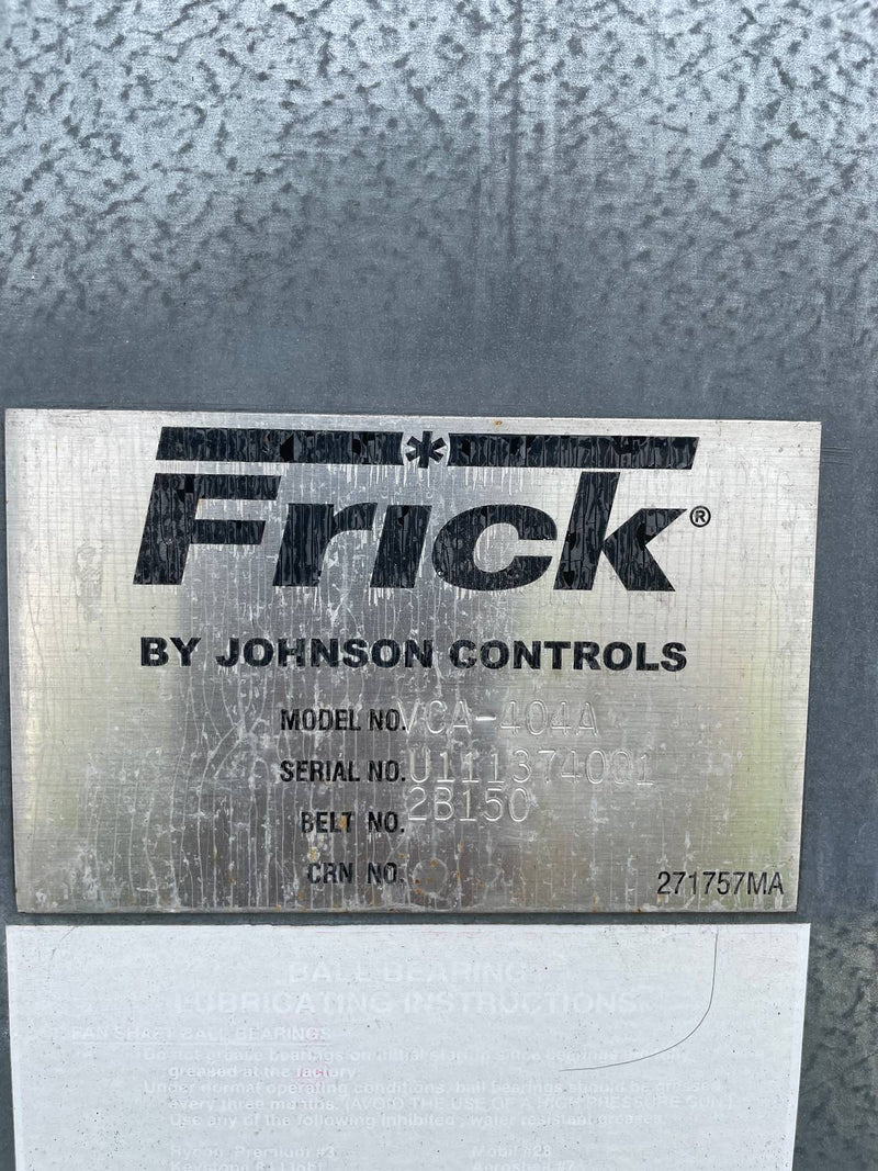 Frick VCA-404A Evaporative Condenser (404 Nominal Tons, 2-10 HP Motors, 1 Tower Unit)