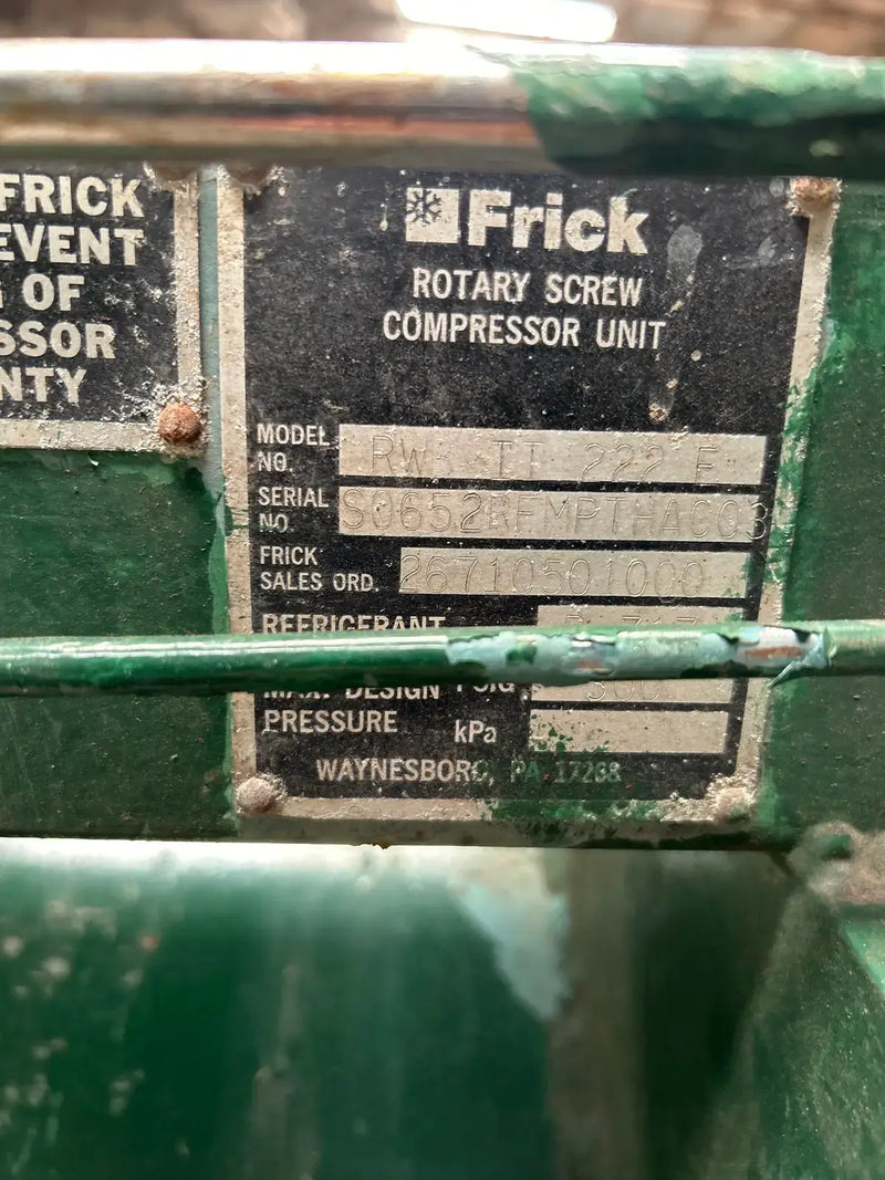 Frick RWB-II-222E Rotary Screw Compressor Package (Frick TDSH233L, 400 HP 460 V, Frick Quantum HD Micro Control Panel)