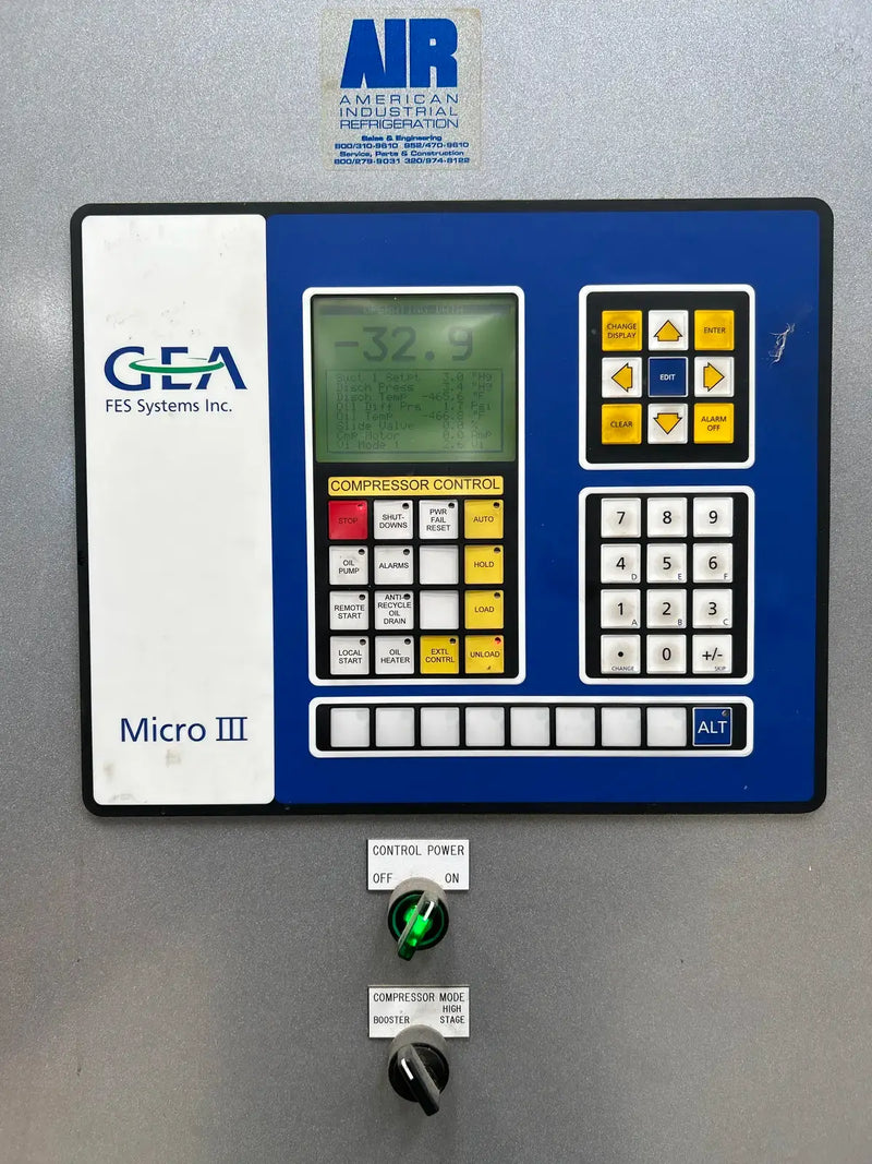 Panel de control micro del compresor de tornillo GEA Micro III