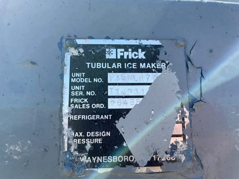 FRICK Máquina de hielo en tubo de acero inoxidable F36NLR70 (refrigeración de amoníaco (R-717), 36 toneladas por día)