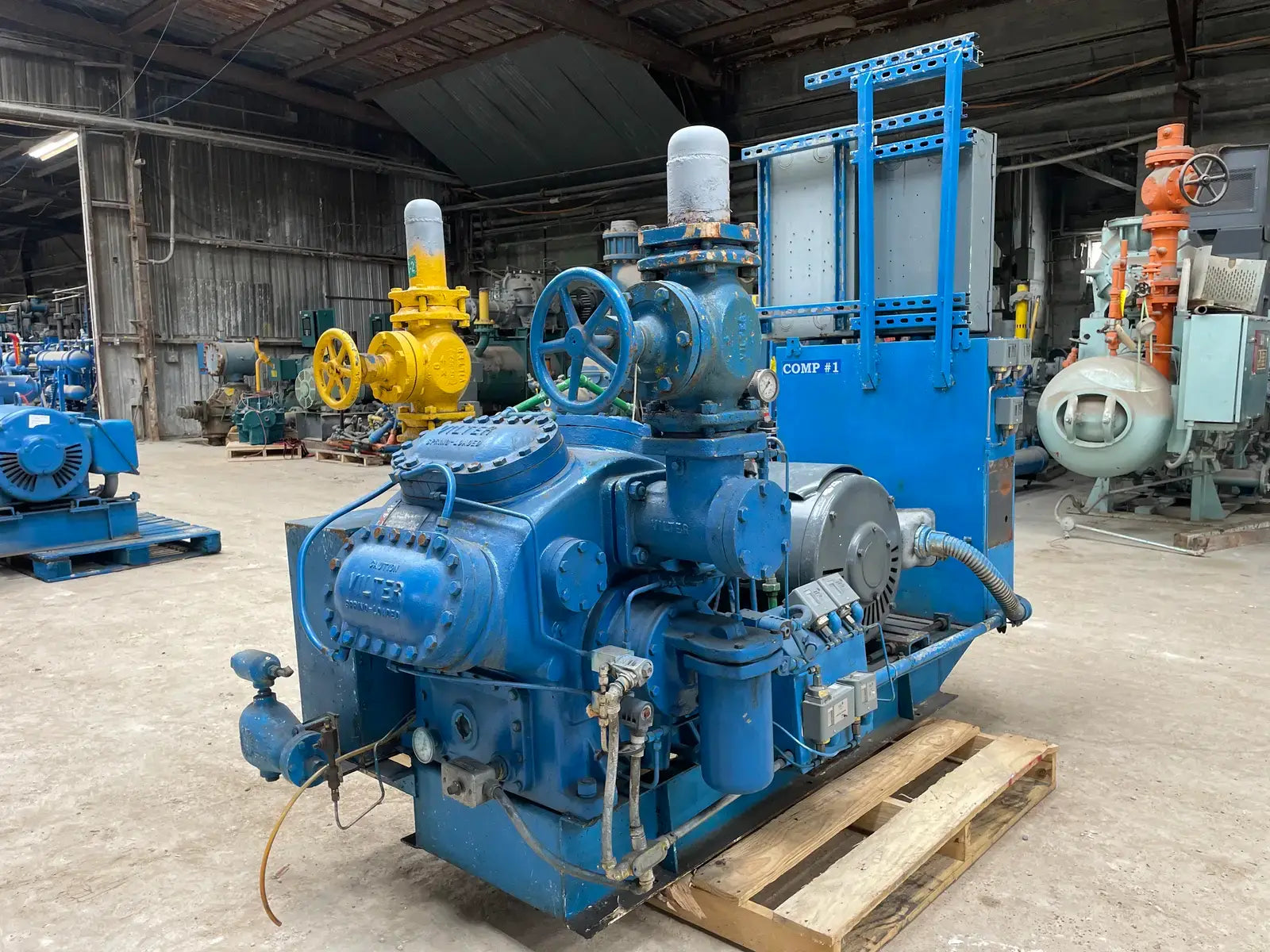 Vilter 448 8-Cylinder Reciprocating Compressor Package (125 HP, 460V,