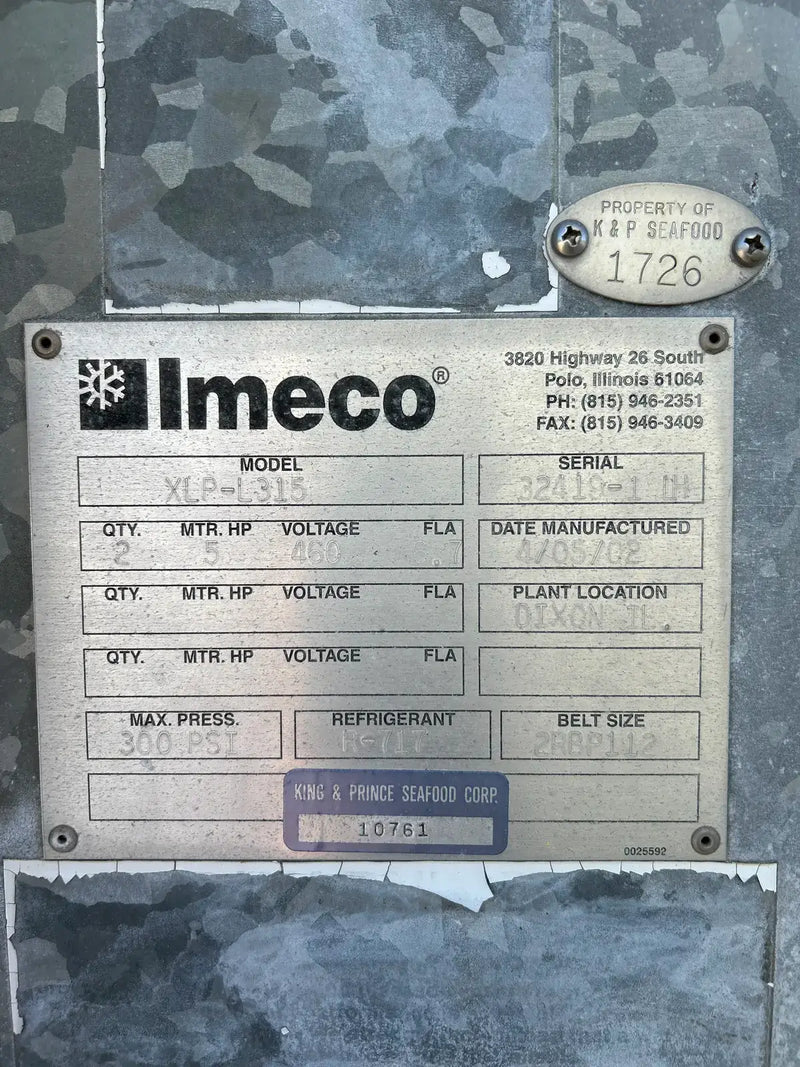 Imeco XLP-L315 Evaporative Condenser (315 Nominal Tons,  2-Motors, 1-Tower Unit)