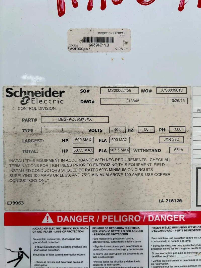 Schneider Electric ATS Solid State Screw Compressor Motor Starter (400 HP, 460 Volts, 60 Hz)