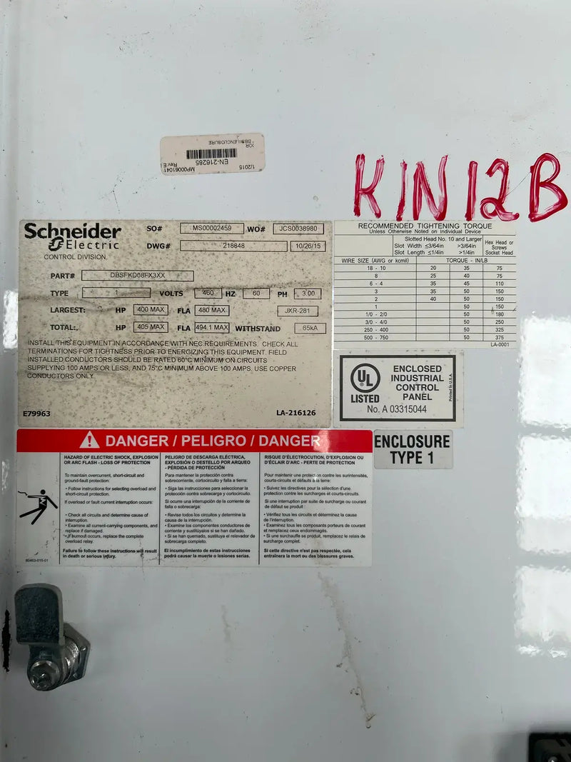 Schneider Electric Solid State Screw Compressor Motor Starter (400 HP, 460 Volts, 60 Hz)