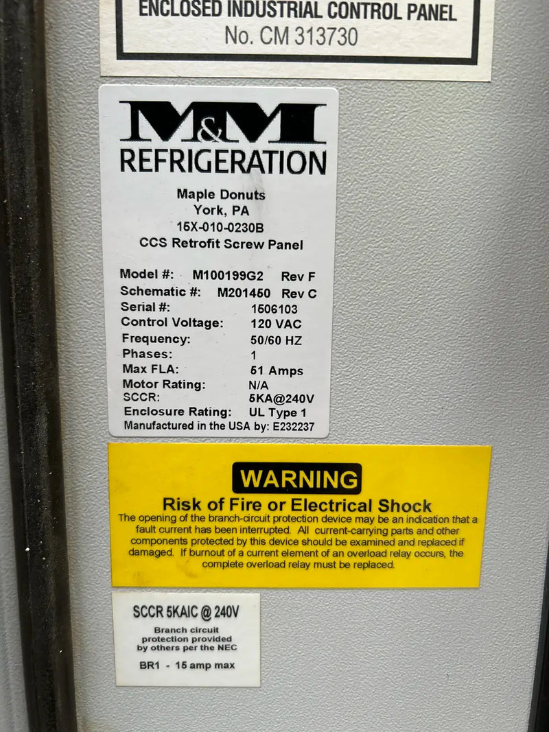 M&M M100199G2 Screw Compressor Micro Control Panel